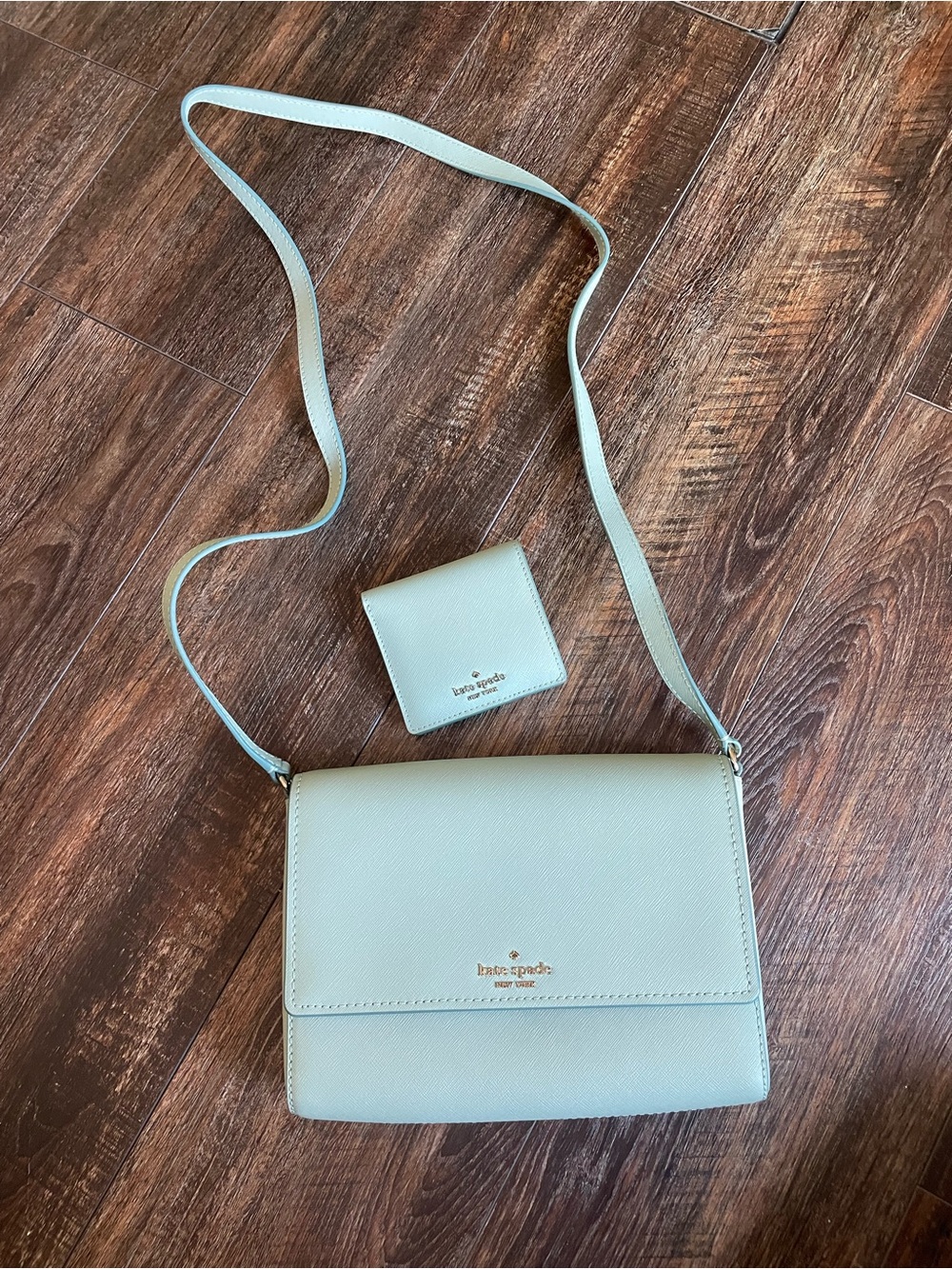 Kate Spade mint green crossbody with matching wallet